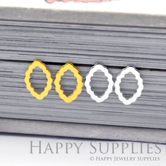 Stud Earrings,Geometry Brass Earrings, Raw Brass Stud Earrings With Stainless Steel Earring Posts, Earring Stud Findings (ZEN189) 4pcs/Lot