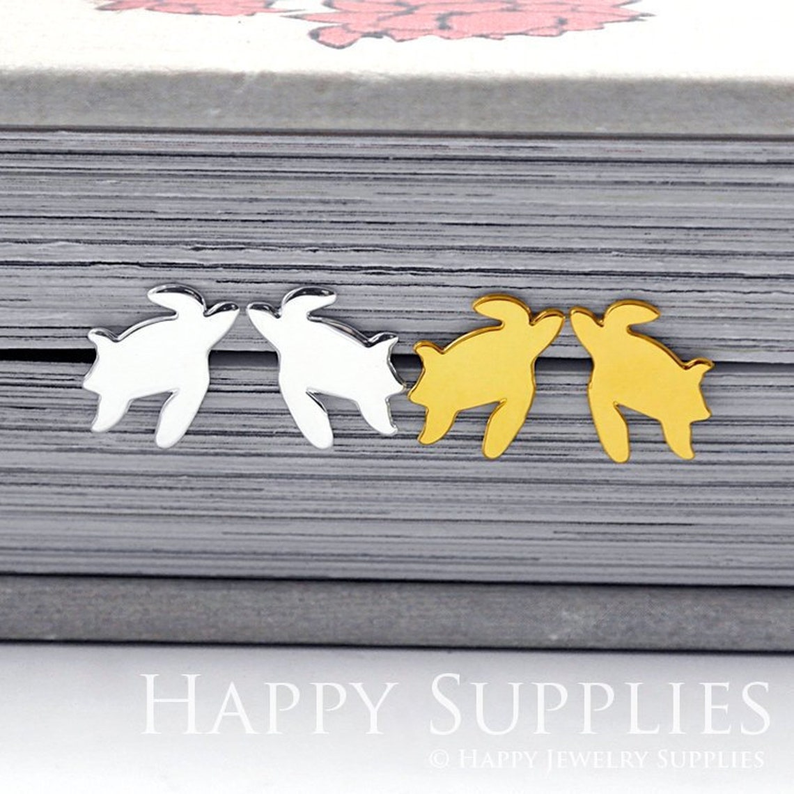 Stud Earrings, Sea Turtles Brass Earrings, Raw Brass Stud Earrings With Stainless Steel Earring Posts, Earring Stud Findings (ZEN218) 4pcs/Lot