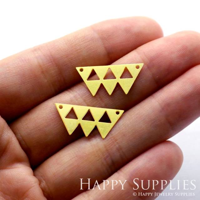 Brass Jewelry Charms, Triangle Geometric Raw Brass Earring Charms, Brass Jewelry Pendants, Raw Brass Jewelry Findings, Brass Pendants Jewelry Wholesale (RD034)