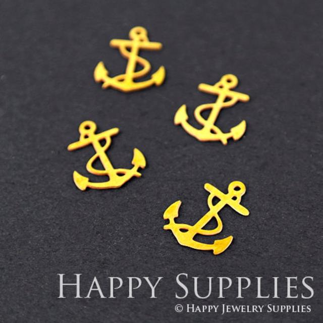 Brass Jewelry Charms, Anchor  Raw Brass Earring Charms, Brass Jewelry Pendants, Raw Brass Jewelry Findings, Brass Pendants Jewelry Wholesale (RD043)
