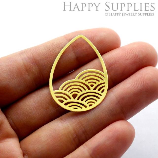 Brass Jewelry Charms, Teardrop Cloud Raw Brass Earring Charms, Brass Jewelry Pendants, Raw Brass Jewelry Findings, Brass Pendants Jewelry Wholesale (RD052)