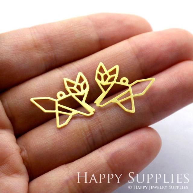 Brass Jewelry Charms, Fox Raw Brass Earring Charms, Brass Jewelry Pendants, Raw Brass Jewelry Findings, Brass Pendants Jewelry Wholesale (RD063)