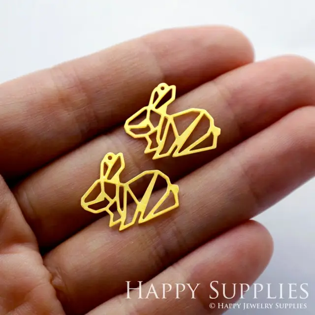 Brass Jewelry Charms, Rabbit Raw Brass Earring Charms, Brass Jewelry Pendants, Raw Brass Jewelry Findings, Brass Pendants Jewelry Wholesale (RD073)