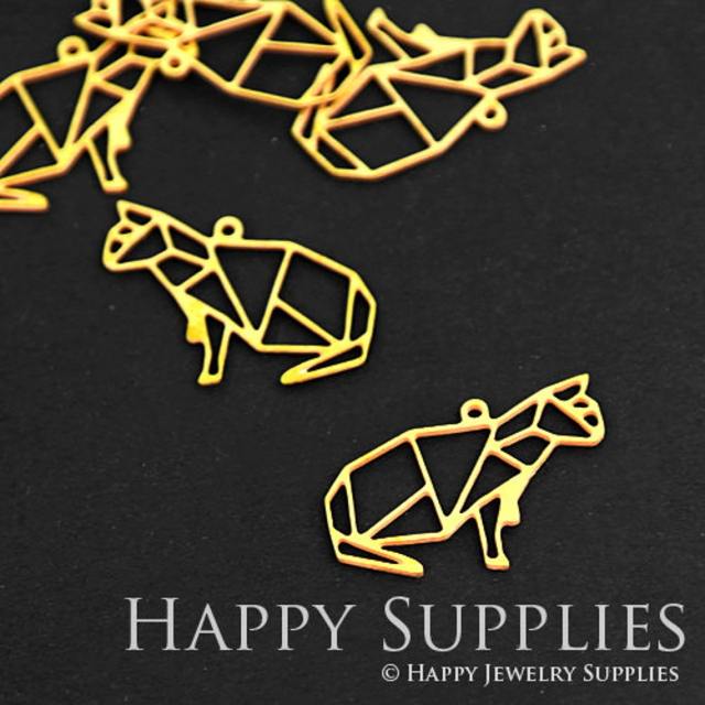 Brass Jewelry Charms, Cat Raw Brass Earring Charms, Brass Jewelry Pendants, Raw Brass Jewelry Findings, Brass Pendants Jewelry Wholesale (RD079)