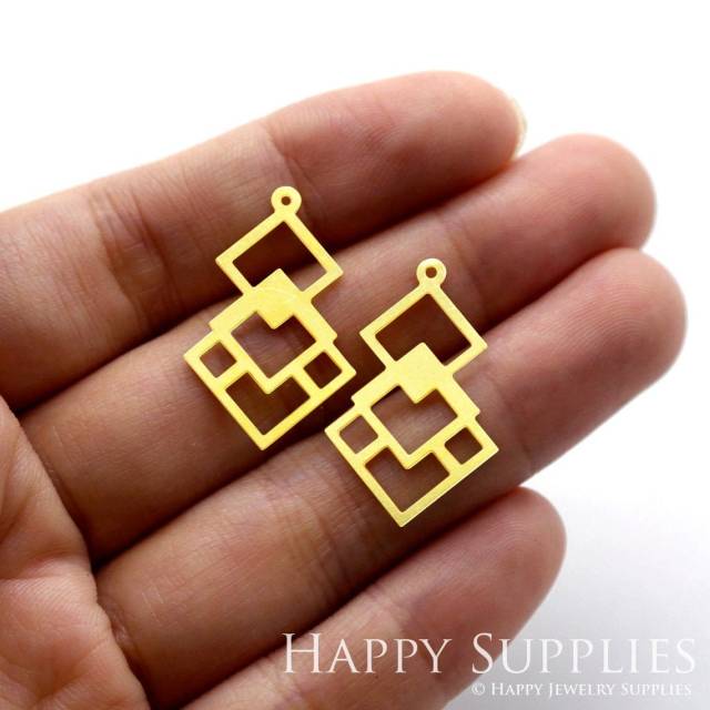 Brass Jewelry Charms, Diamond Geometric Raw Brass Earring Charms, Brass Jewelry Pendants, Raw Brass Jewelry Findings, Brass Pendants Jewelry Wholesale (RD192)