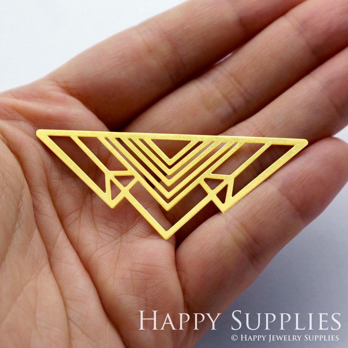Brass Jewelry Charms, Geometric Triangle Raw Brass Earring Charms, Brass Jewelry Pendants, Raw Brass Jewelry Findings, Brass Pendants Jewelry Wholesale (RD231)
