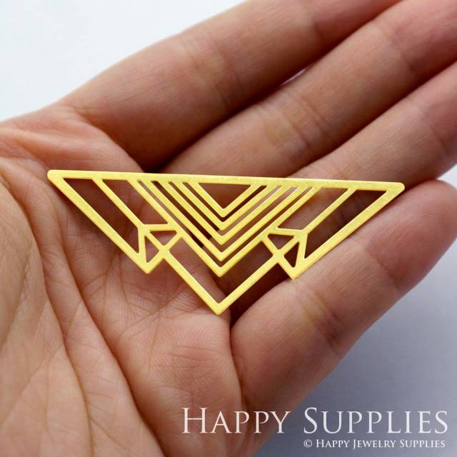 Brass Jewelry Charms, Geometric Triangle Raw Brass Earring Charms, Brass Jewelry Pendants, Raw Brass Jewelry Findings, Brass Pendants Jewelry Wholesale (RD231)