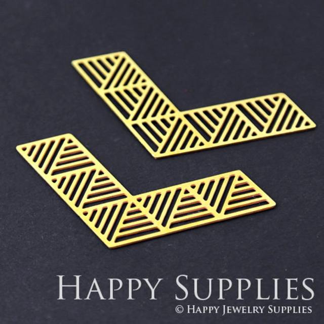Brass Jewelry Charms,V Shaped Geometry Raw Brass Earring Charms, Brass Jewelry Pendants, Raw Brass Jewelry Findings, Brass Pendants Jewelry Wholesale (RD237)