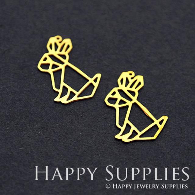 Brass Jewelry Charms, Rabbit Raw Brass Earring Charms, Brass Jewelry Pendants, Raw Brass Jewelry Findings, Brass Pendants Jewelry Wholesale (RD220)