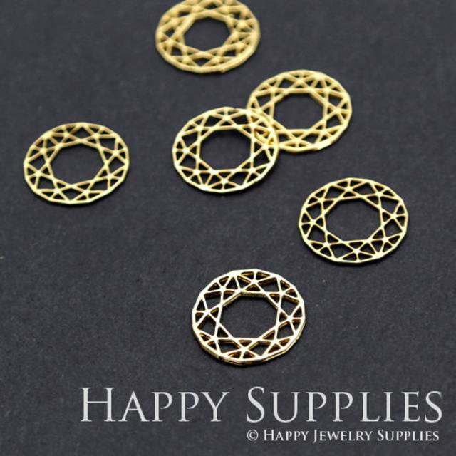 Brass Jewelry Charms, Round Diamond Raw Brass Earring Charms, Brass Jewelry Pendants, Raw Brass Jewelry Findings, Brass Pendants Jewelry Wholesale (RD221)