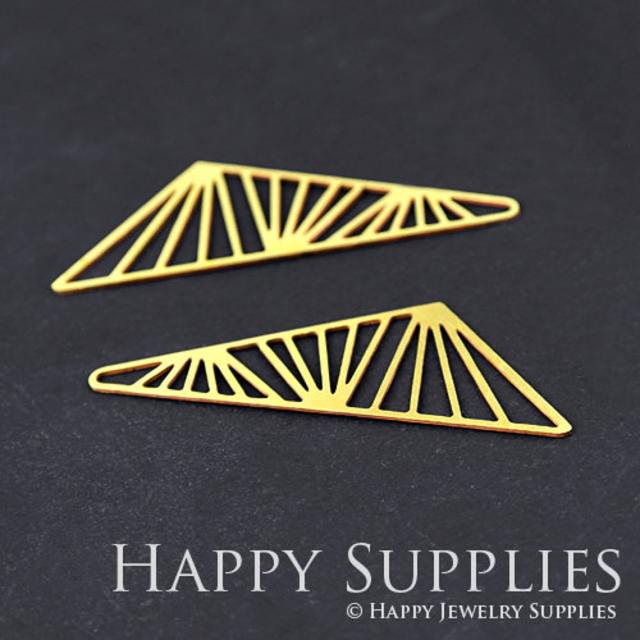 Brass Jewelry Charms, Geometric Triangle Raw Brass Earring Charms, Brass Jewelry Pendants, Raw Brass Jewelry Findings, Brass Pendants Jewelry Wholesale (RD228)