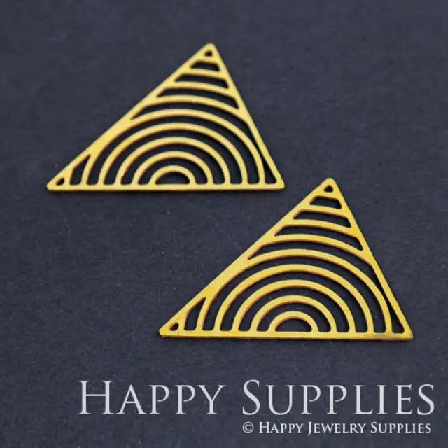 Brass Jewelry Charms, Geometric Triangle Raw Brass Earring Charms, Brass Jewelry Pendants, Raw Brass Jewelry Findings, Brass Pendants Jewelry Wholesale (RD256)