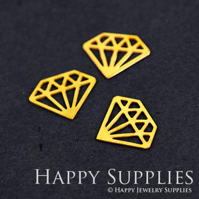 Brass Jewelry Charms, Diamond Geometry Raw Brass Earring Charms, Brass Jewelry Pendants, Raw Brass Jewelry Findings, Brass Pendants Jewelry Wholesale (RD286)