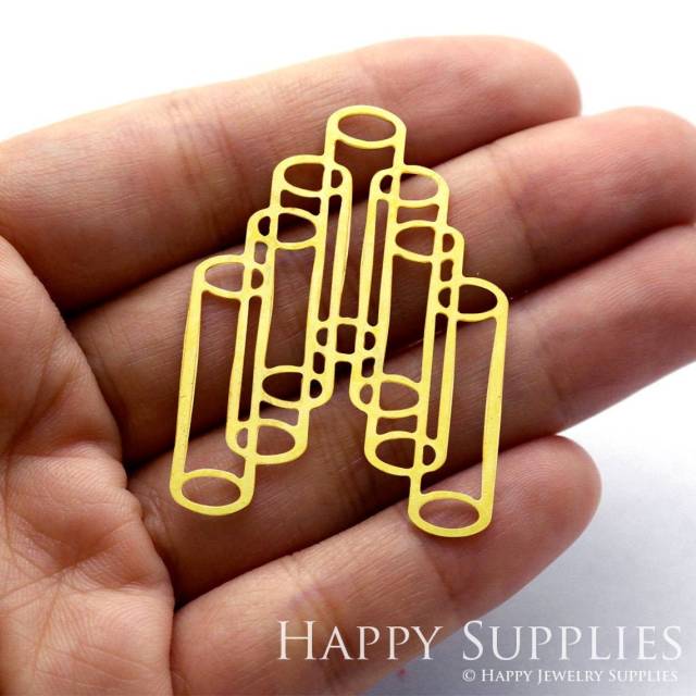 Brass Jewelry Charms, Telescope Geometry Raw Brass Earring Charms, Brass Jewelry Pendants, Raw Brass Jewelry Findings, Brass Pendants Jewelry Wholesale (RD289)