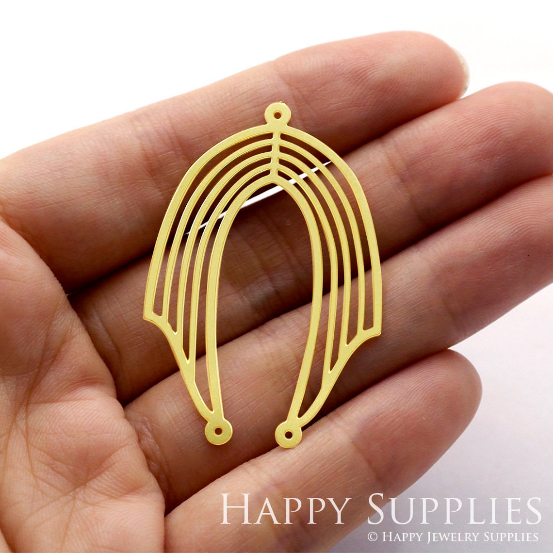 Brass Jewelry Charms, U Geometry Raw Brass Earring Charms, Brass Jewelry Pendants, Raw Brass Jewelry Findings, Brass Pendants Jewelry Wholesale (RD405)