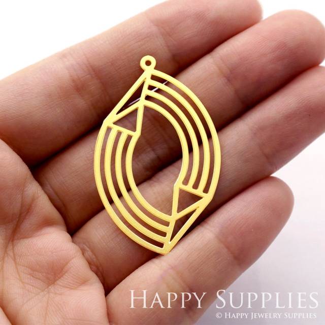 Brass Jewelry Charms, Triangle Arch Lines Geometric Raw Brass Earring Charms, Brass Jewelry Pendants, Raw Brass Jewelry Findings, Brass Pendants Jewelry Wholesale (RD406)