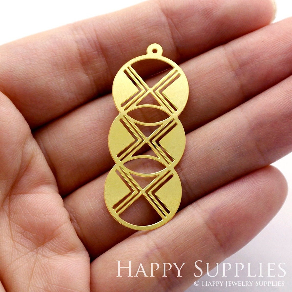 Brass Jewelry Charms, Three Circles Geometric Raw Brass Earring Charms, Brass Jewelry Pendants, Raw Brass Jewelry Findings, Brass Pendants Jewelry Wholesale (RD416)