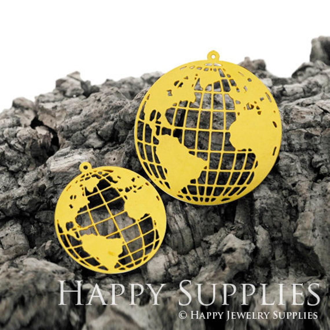 Brass Jewelry Charms, Globe Raw Brass Earring Charms, Brass Jewelry Pendants, Raw Brass Jewelry Findings, Brass Pendants Jewelry Wholesale (RD418)