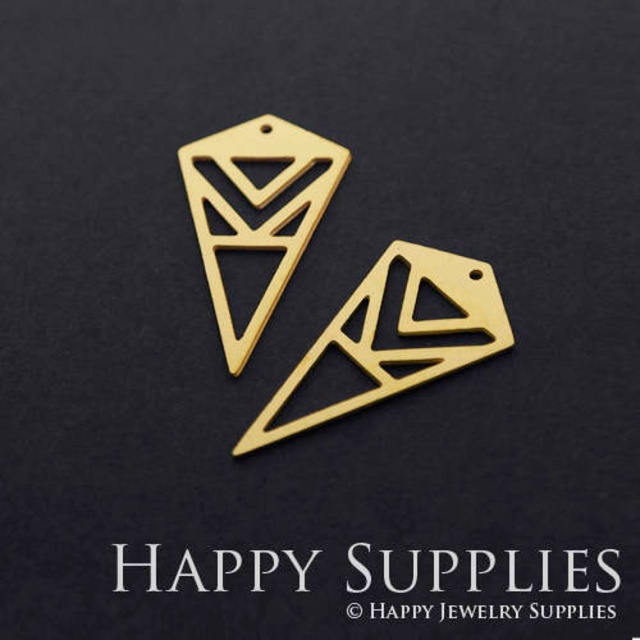 Brass Jewelry Charms, Geometric Raw Brass Earring Charms, Brass Jewelry Pendants, Raw Brass Jewelry Findings, Brass Pendants Jewelry Wholesale (RD334)