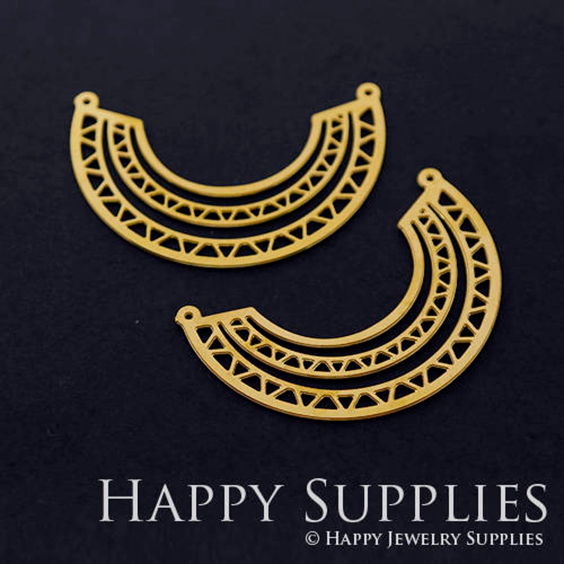 Brass Jewelry Charms,  Hollow Triangle Arch Geometric Raw Brass Earring Charms, Brass Jewelry Pendants, Raw Brass Jewelry Findings, Brass Pendants Jewelry Wholesale (RD339)
