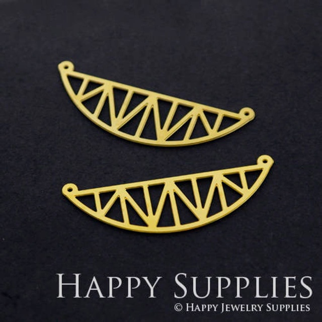 Brass Jewelry Charms, Arc Raw Brass Earring Charms, Brass Jewelry Pendants, Raw Brass Jewelry Findings, Brass Pendants Jewelry Wholesale (RD340)