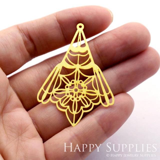 Brass Jewelry Charms, Ethnic Lace Raw Brass Earring Charms, Brass Jewelry Pendants, Raw Brass Jewelry Findings, Brass Pendants Jewelry Wholesale (RD350)