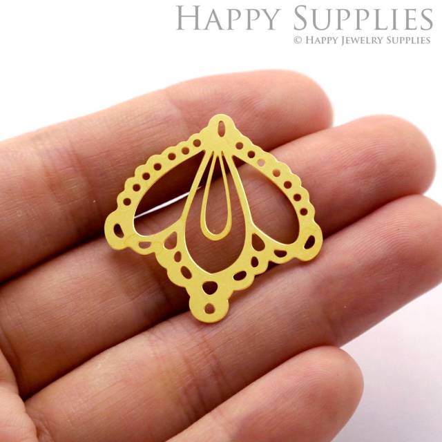 Brass Jewelry Charms, Tribal Crown Geometry Raw Brass Earring Charms, Brass Jewelry Pendants, Raw Brass Jewelry Findings, Brass Pendants Jewelry Wholesale (RD351)