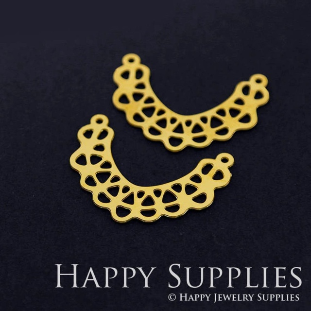 Brass Jewelry Charms,  Geometric Lace Raw Brass Earring Charms, Brass Jewelry Pendants, Raw Brass Jewelry Findings, Brass Pendants Jewelry Wholesale (RD354)