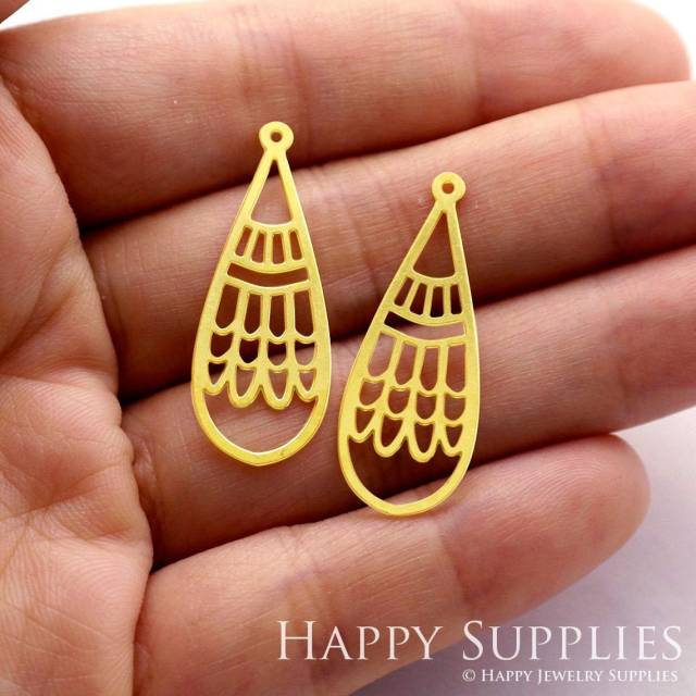 Brass Jewelry Charms, Geometric Teardrop Raw Brass Earring Charms, Brass Jewelry Pendants, Raw Brass Jewelry Findings, Brass Pendants Jewelry Wholesale (RD359)