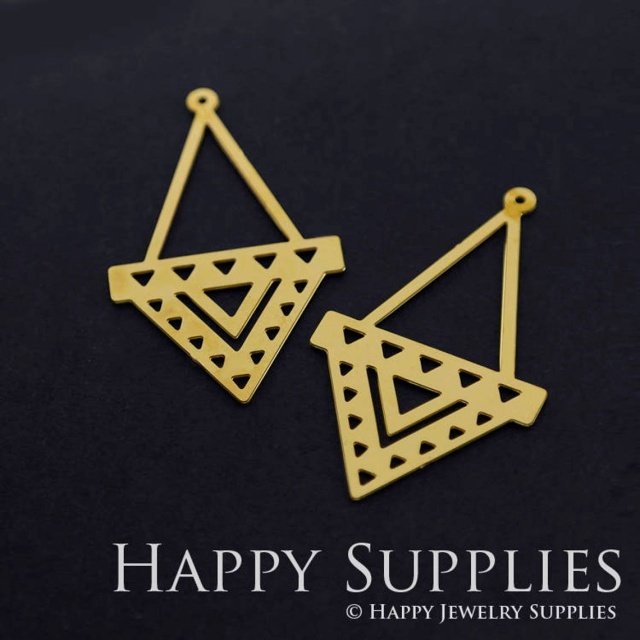 Brass Jewelry Charms,  Ruler Triangle Geometric Raw Brass Earring Charms, Brass Jewelry Pendants, Raw Brass Jewelry Findings, Brass Pendants Jewelry Wholesale (RD360)