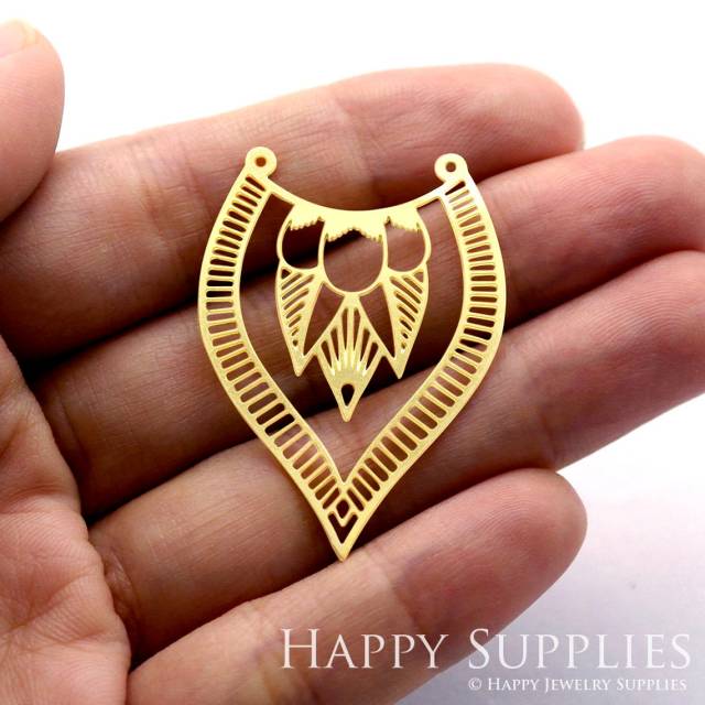 Brass Jewelry Charms, Tribal Geometric Raw Brass Earring Charms, Brass Jewelry Pendants, Raw Brass Jewelry Findings, Brass Pendants Jewelry Wholesale (RD364)