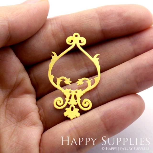 Brass Jewelry Charms, Geometric Flower Raw Brass Earring Charms, Brass Jewelry Pendants, Raw Brass Jewelry Findings, Brass Pendants Jewelry Wholesale (RD393)