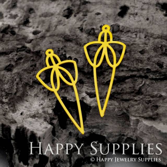 Brass Jewelry Charms, Geometric Spear Raw Brass Earring Charms, Brass Jewelry Pendants, Raw Brass Jewelry Findings, Brass Pendants Jewelry Wholesale (RD448)