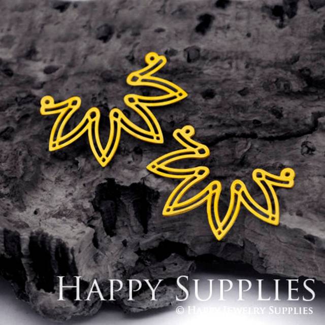 Brass Jewelry Charms, Wave Geometric Raw Brass Earring Charms, Brass Jewelry Pendants, Raw Brass Jewelry Findings, Brass Pendants Jewelry Wholesale (RD449)