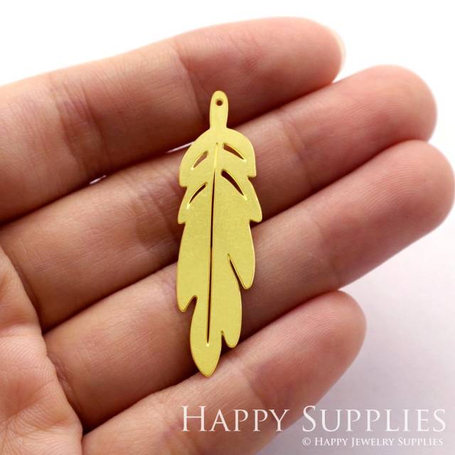 Brass Jewelry Charms, Feather Raw Brass Earring Charms, Brass Jewelry Pendants, Raw Brass Jewelry Findings, Brass Pendants Jewelry Wholesale (RD457)