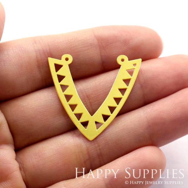 Brass Jewelry Charms, V Shaped Raw Brass Earring Charms, Brass Jewelry Pendants, Raw Brass Jewelry Findings, Brass Pendants Jewelry Wholesale (RD458)