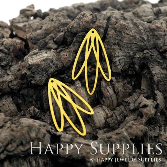 Brass Jewelry Charms, Flower Leaf Raw Brass Earring Charms, Brass Jewelry Pendants, Raw Brass Jewelry Findings, Brass Pendants Jewelry Wholesale (RD466)