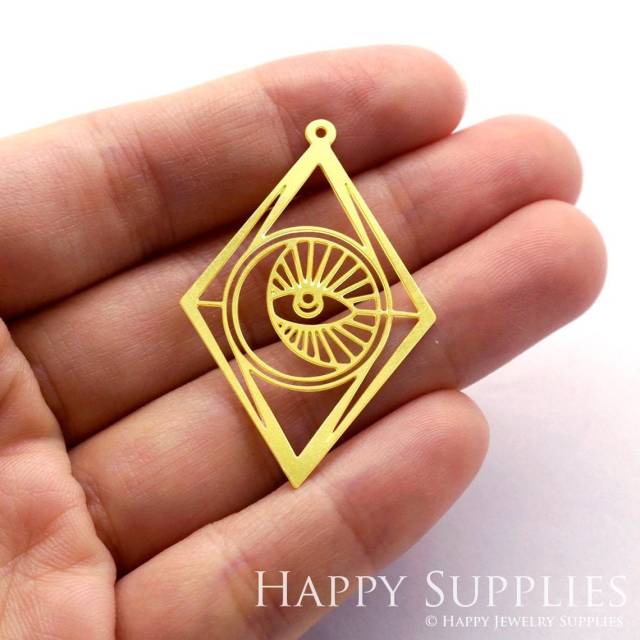 Brass Jewelry Charms, Geometric Diamond Raw Brass Earring Charms, Brass Jewelry Pendants, Raw Brass Jewelry Findings, Brass Pendants Jewelry Wholesale (RD467)