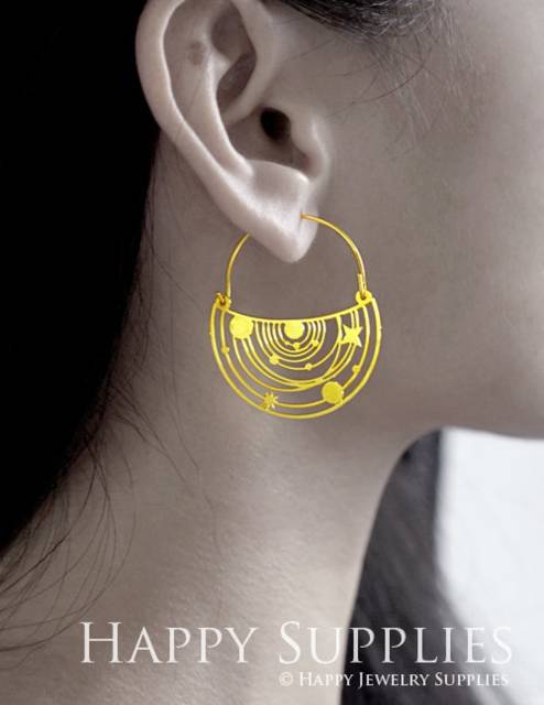 Brass Jewelry Charms, Geomertic Raw Brass Earring Charms, Brass Jewelry Pendants, Raw Brass Jewelry Findings, Brass Pendants Jewelry Wholesale (RD464-B)