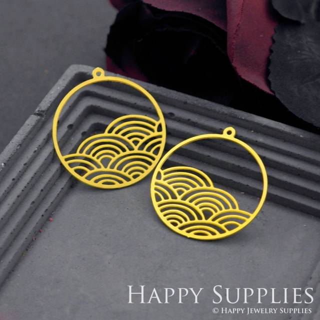 Brass Jewelry Charms, Round Cloud Geometric Raw Brass Earring Charms, Brass Jewelry Pendants, Raw Brass Jewelry Findings, Brass Pendants Jewelry Wholesale (RD589)