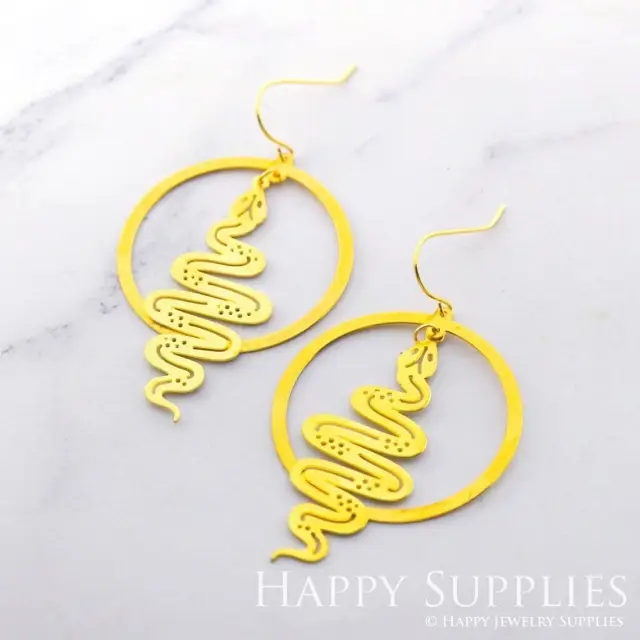 Brass Jewelry Charms, Snake Raw Brass Earring Charms, Brass Jewelry Pendants, Raw Brass Jewelry Findings, Brass Pendants Jewelry Wholesale (RD1064+532)