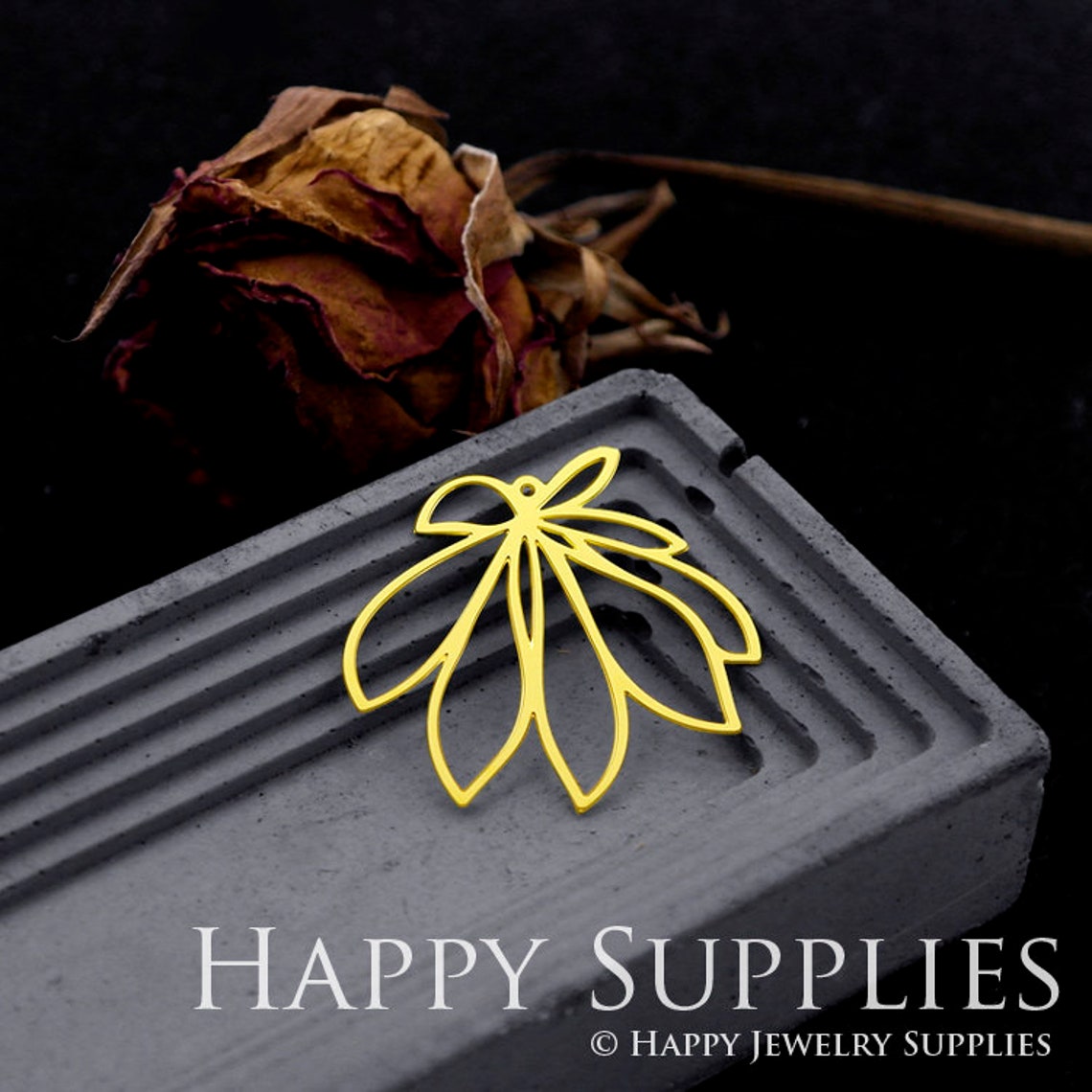Brass Jewelry Charms, Flowers Raw Brass Earring Charms, Brass Jewelry Pendants, Raw Brass Jewelry Findings, Brass Pendants Jewelry Wholesale (RD567)