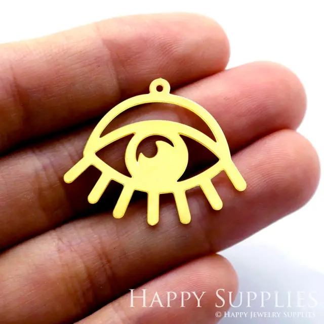 Brass Jewelry Charms, Eye Geometric Raw Brass Earring Charms, Brass Jewelry Pendants, Raw Brass Jewelry Findings, Brass Pendants Jewelry Wholesale (RD599)