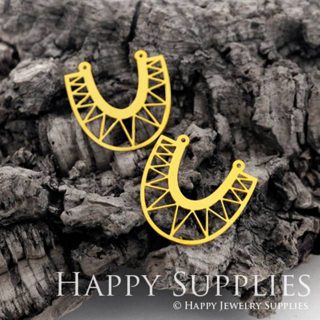 Brass Jewelry Charms, U Shape Geometric Raw Brass Earring Charms, Brass Jewelry Pendants, Raw Brass Jewelry Findings, Brass Pendants Jewelry Wholesale (RD435)