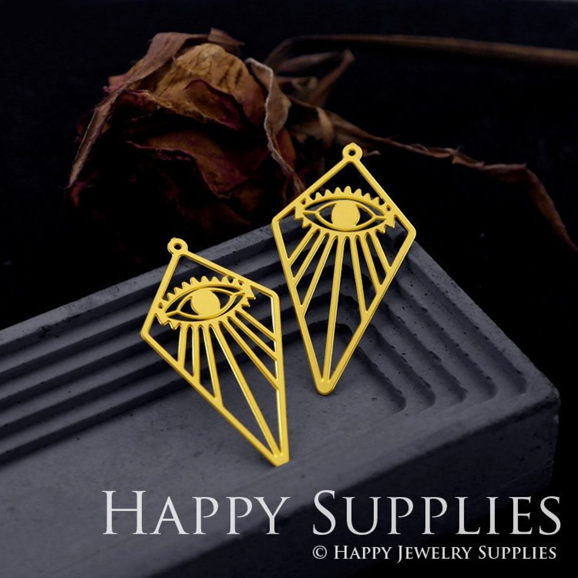 Brass Jewelry Charms, Diamond Raw Brass Earring Charms, Brass Jewelry Pendants, Raw Brass Jewelry Findings, Brass Pendants Jewelry Wholesale (RD537)