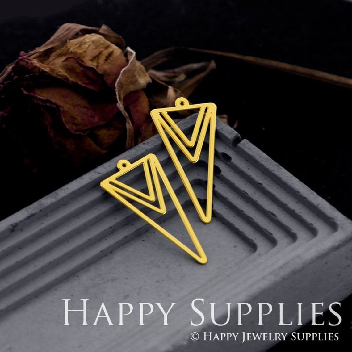 Brass Jewelry Charms, Geometric Raw Brass Earring Charms, Brass Jewelry Pendants, Raw Brass Jewelry Findings, Brass Pendants Jewelry Wholesale (RD557)