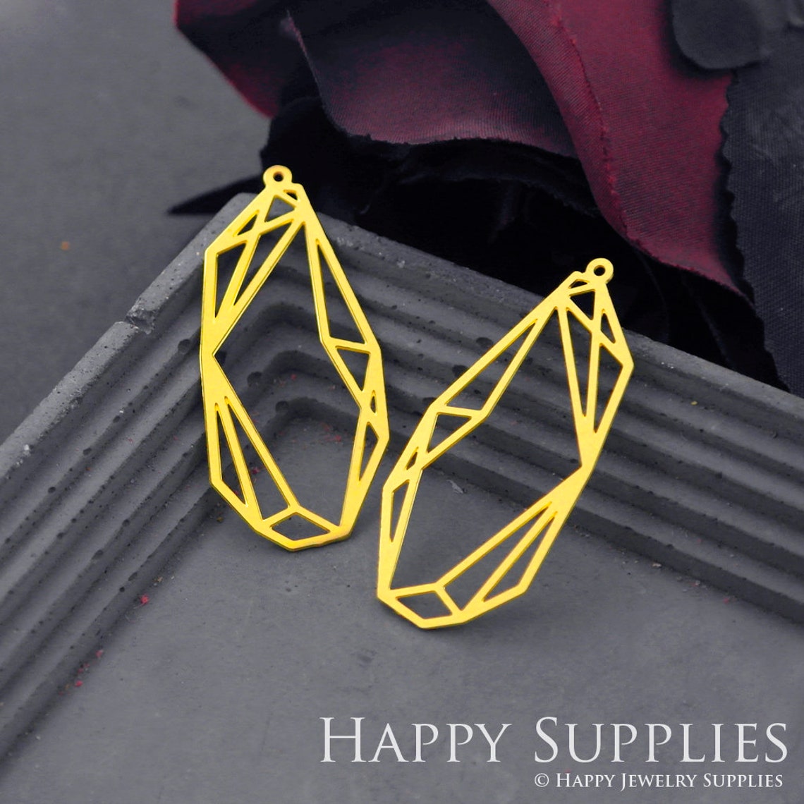 Brass Jewelry Charms, Irregular Geometric Raw Brass Earring Charms, Brass Jewelry Pendants, Raw Brass Jewelry Findings, Brass Pendants Jewelry Wholesale (RD581)