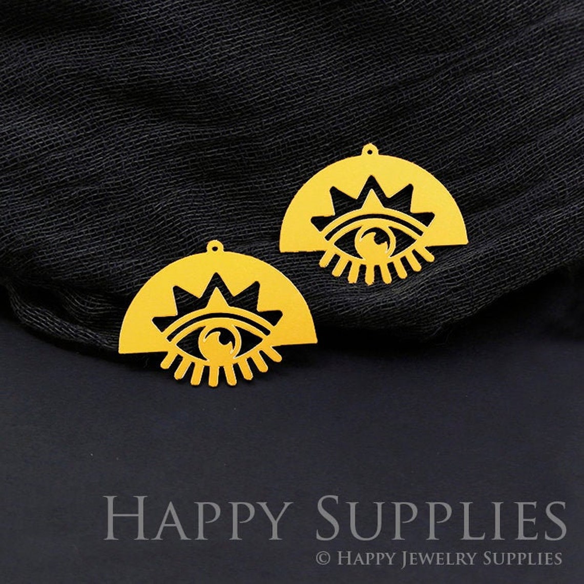 Brass Jewelry Charms,  Eyes Sector Geometric Raw Brass Earring Charms, Brass Jewelry Pendants, Raw Brass Jewelry Findings, Brass Pendants Jewelry Wholesale (RD607)