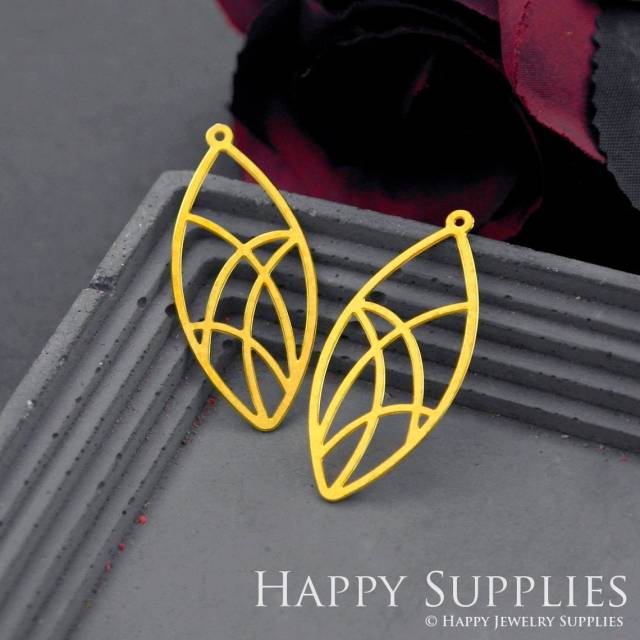 Brass Jewelry Charms, Leaf Geometric Raw Brass Earring Charms, Brass Jewelry Pendants, Raw Brass Jewelry Findings, Brass Pendants Jewelry Wholesale (RD611)