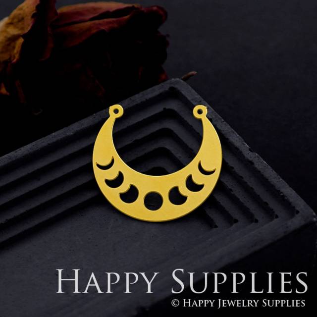 Brass Jewelry Charms, Moon Phases Raw Brass Earring Charms, Brass Jewelry Pendants, Raw Brass Jewelry Findings, Brass Pendants Jewelry Wholesale (RD569)